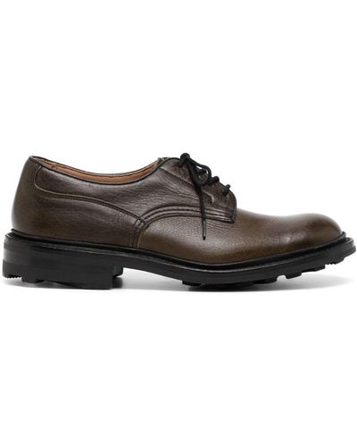 Tricker's Lace-up Leather Loafers - Brown