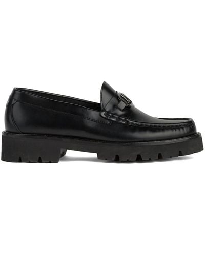 Karl Lagerfeld Mokassino Leather Loafers - Black
