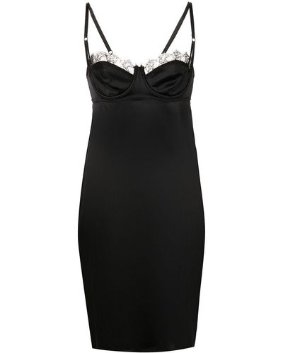 Kiki de Montparnasse Lace-inset Fitted Dress - Black