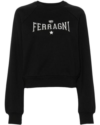 Chiara Ferragni Sweatshirt mit Logo-Stickerei - Schwarz
