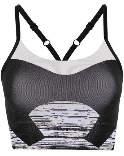 adidas By Stella McCartney Top deportivo de punto de intarsia - Negro