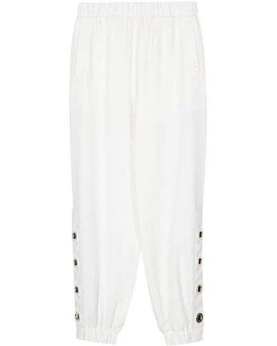 Liu Jo Pantalones de chándal con placa del logo - Blanco