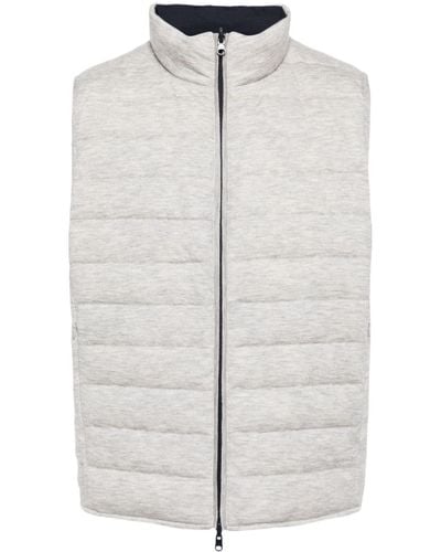 N.Peal Cashmere Reversible Down Gilet - White