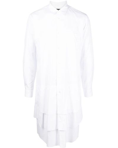 Comme des Garçons Vestido camisero con efecto a capas - Blanco