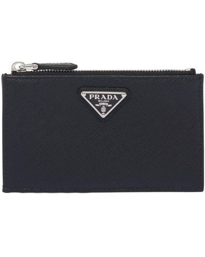 Prada Saffiano Leather Card-holder Purse - Black