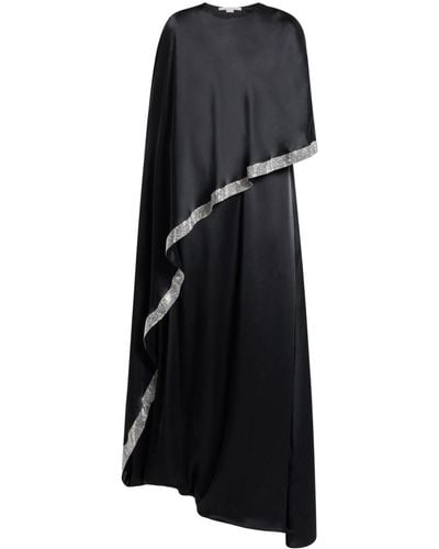 Stella McCartney Rhinestone-embellished Satin Dress - Black