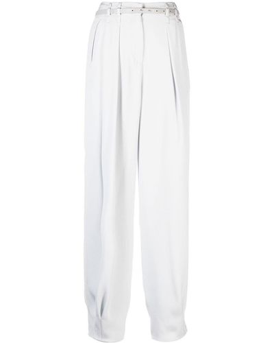 Giorgio Armani Belted Tapered Pants - White