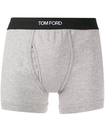 Tom Ford Boxer à bande logo - Gris