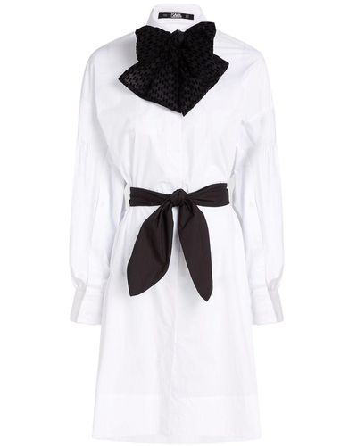 Karl Lagerfeld Hun's Pick シャツドレス - ホワイト