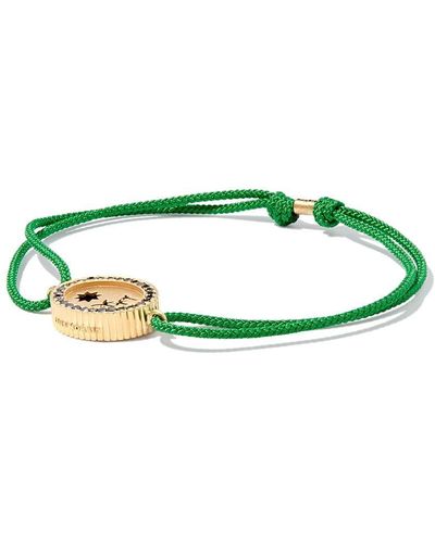 Luis Morais Bracelet cordes à breloque en or 14ct - Vert
