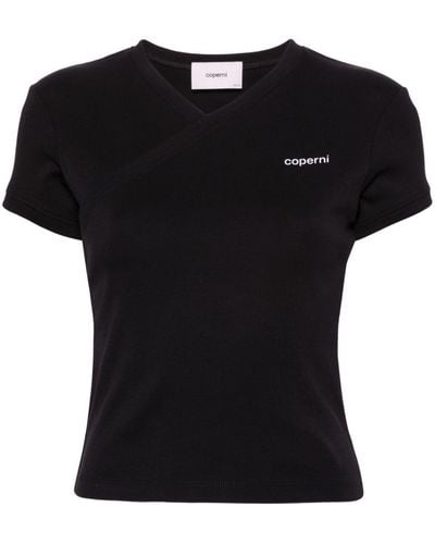 Coperni Logo-print Cotton T-shirt - Black