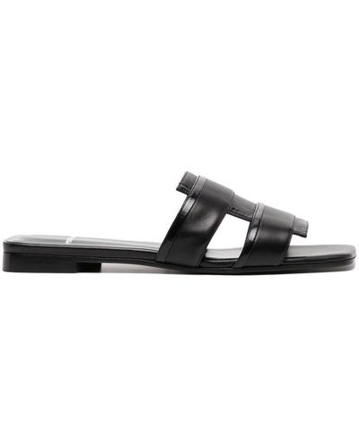 Pierre Hardy Double-strap Leather Sandals - Black