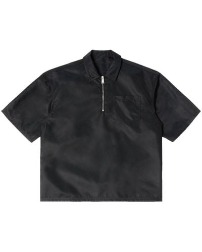 Heron Preston Logo-patch Zip-fastening Polo Shirt - Black