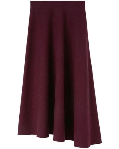 Jil Sander Wool Flared Long Skirt - Purple