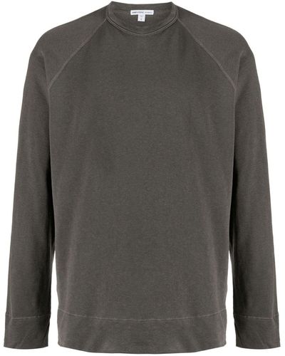 James Perse Crew-neck Supima-cotton Sweatshirt - Gray