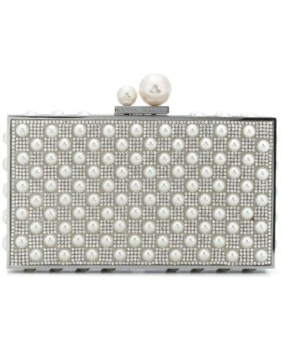 Sophia Webster Pearl Accented Clutch Bag - Gray
