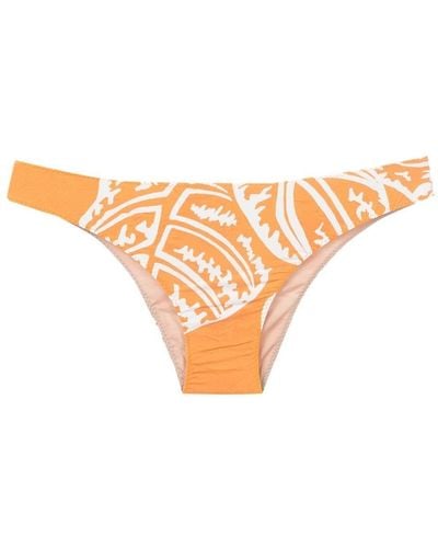 Clube Bossa Niarchos Leaf-print Bikini Bottoms - Orange