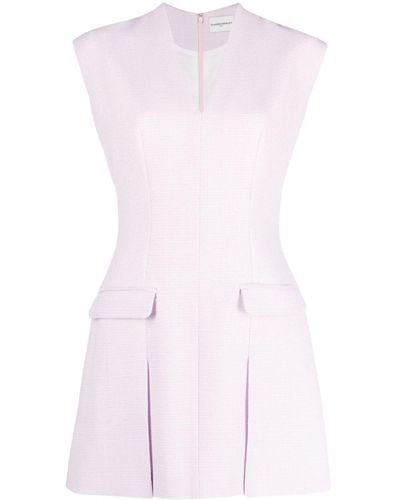 Claudie Pierlot Kariertes Kleid aus Bouclé-Tweed - Pink
