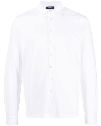 Herno Camisa con cuello italiano - Blanco