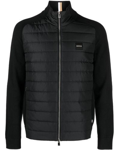 BOSS Logo-plaque Padded Jacket - Black