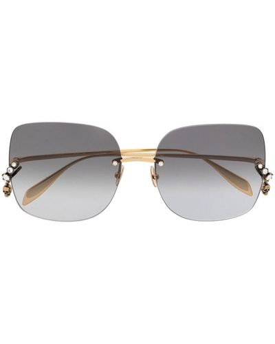 Alexander McQueen Gafas de sol con montura oversize - Gris