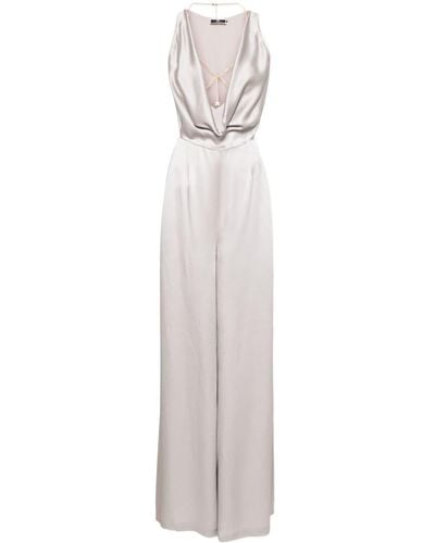 Elisabetta Franchi Jumpsuit mit Körperkette - Weiß