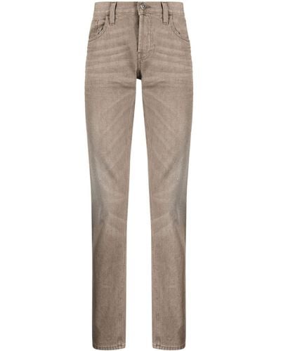 Gucci Whiskering-effect Cotton Jeans - Natural