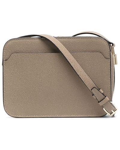 Valextra Grained Leather Crossbody Bag - Brown