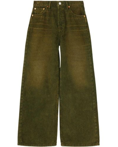 RE/DONE High-rise Wide-leg Jeans - Green