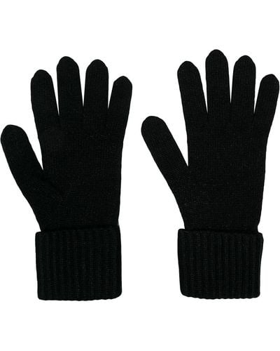 N.Peal Cashmere Metallic-thread Knitted Gloves - Black