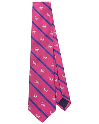 Polo Ralph Lauren Striped Silk Tie - Pink
