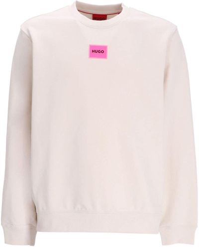 HUGO Diragol Sweatshirt mit Logo-Print - Pink