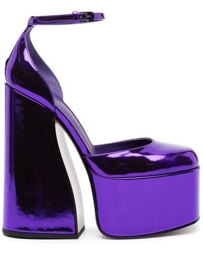 Le Silla Nikki 170mm Patent-leather Platform Court Shoes - Purple