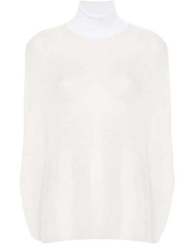 Fabiana Filippi Open-knit High-neck Top - White