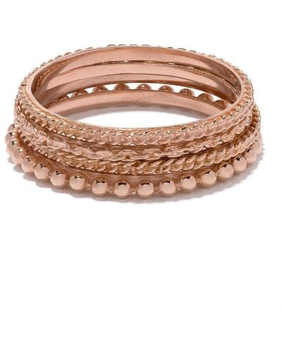 Wouters & Hendrix 18kt Gold Four Ring Set - Pink