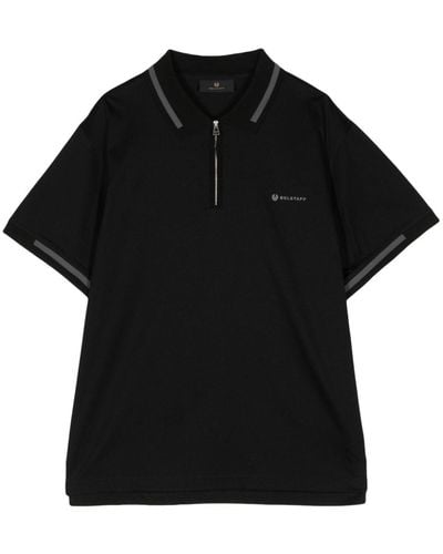 Belstaff Logo-print cotton polo shirt - Noir