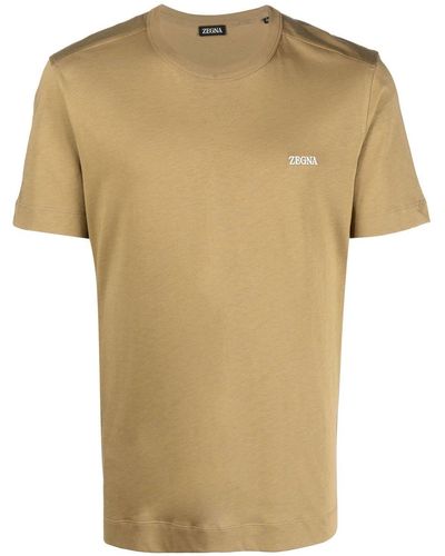 Zegna ロゴ Tシャツ - ナチュラル