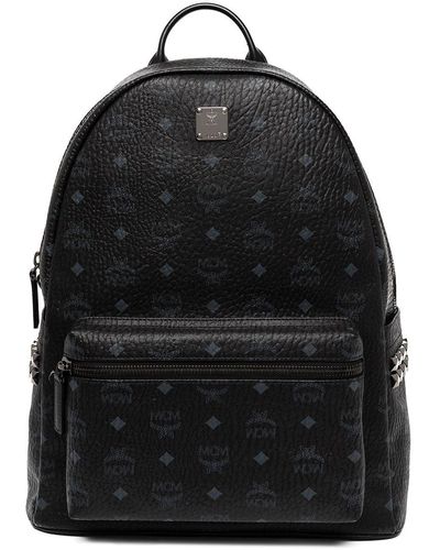 MCM Medium Stark Stud Embellished Backpack - Black