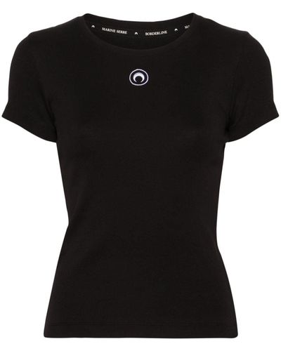 Marine Serre Camiseta Crescent Moon - Negro