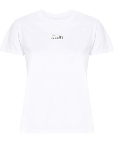 MM6 by Maison Martin Margiela Numbers-motif Cotton T-shirt - White