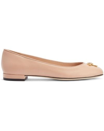 Giuseppe Zanotti Riziana Logo-embellished Ballerina Shoes - Pink