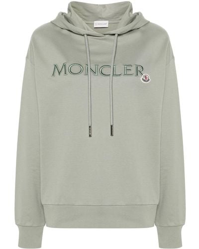 Moncler Logo-embroidered Hoodie - Grey