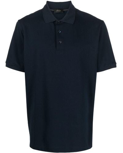 Brioni Short-sleeve Cotton Polo Shirt - Blue