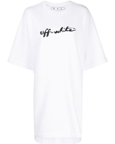Off-White c/o Virgil Abloh Logo-print T-shirt Dress - White