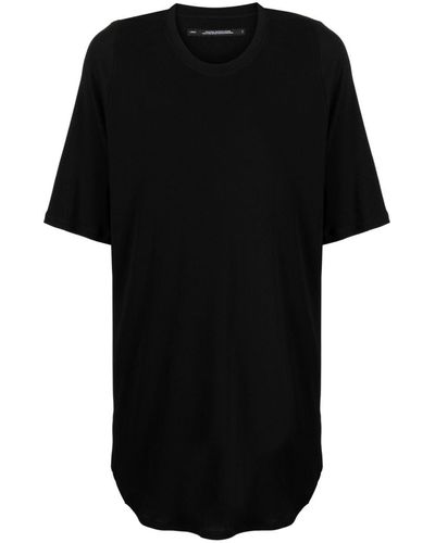 Julius T-shirt en coton à ourlet incurvé - Noir