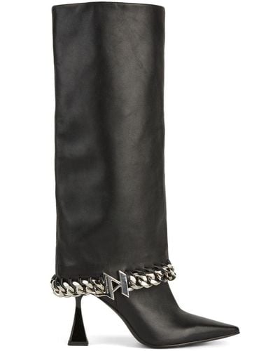 Karl Lagerfeld Debut Fold-over High Boots - Black