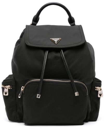 Guess USA Gemma Logo-plaque Backpack - Black