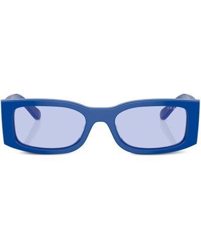 Vogue Eyewear Logo-print Rectangle-frame Sunglasses - Blue