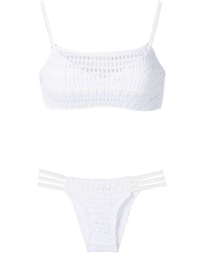 Amir Slama Open-knit Bikini Set - White