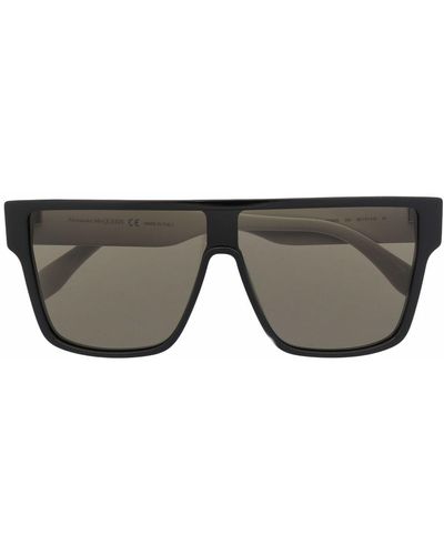 Alexander McQueen Eckige Oversized-Sonnenbrille - Schwarz